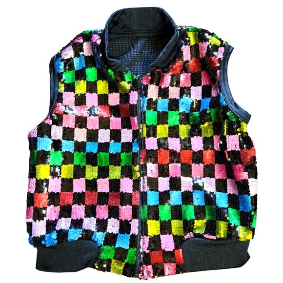Weissman Confetti sequin vest girls size MC 10/12 - Picture 1 of 8